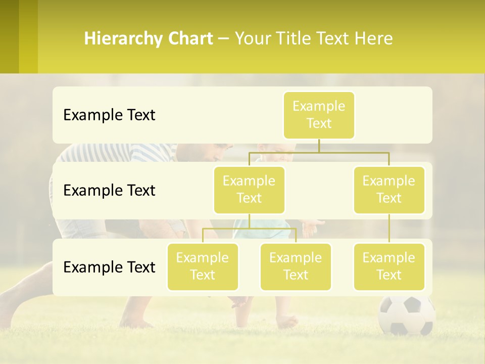 A Father And Son Playing Soccer On A Field PowerPoint Template
