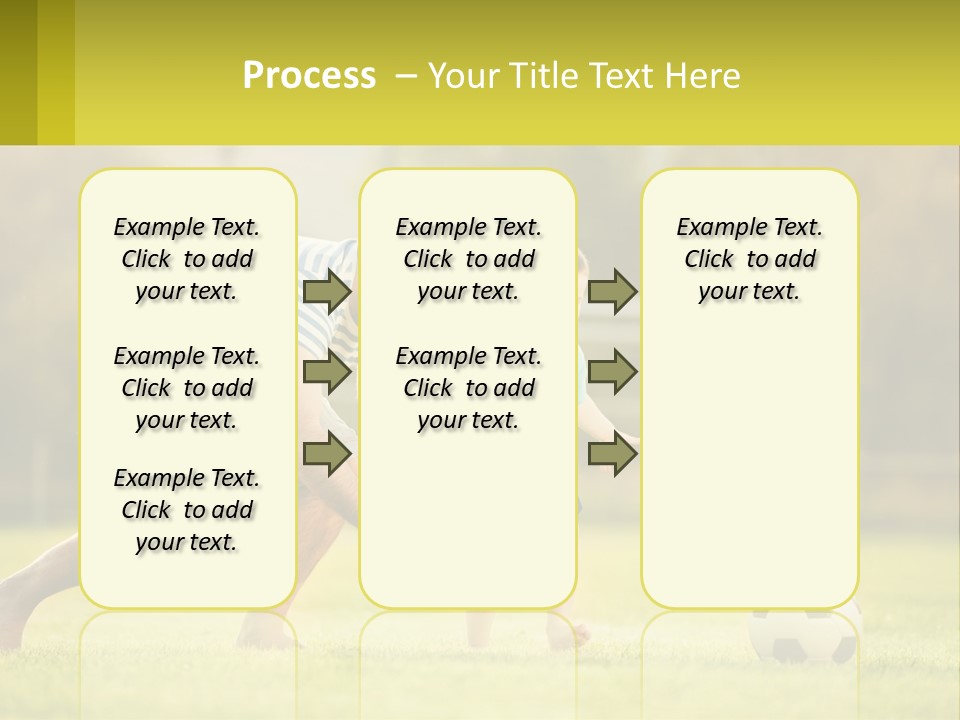 A Father And Son Playing Soccer On A Field PowerPoint Template