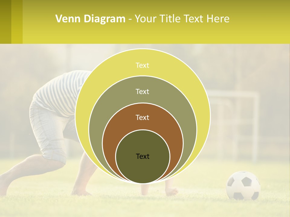 A Father And Son Playing Soccer On A Field PowerPoint Template