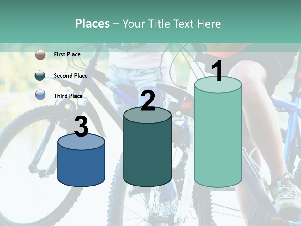 A Couple Of People Riding Bikes Next To Each Other PowerPoint Template