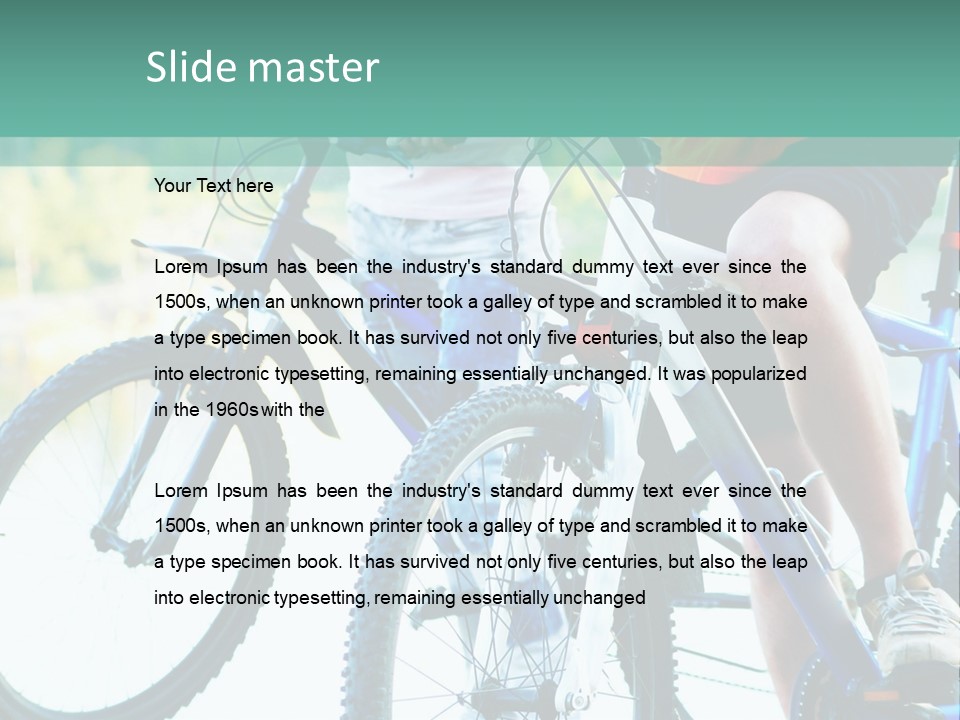 A Couple Of People Riding Bikes Next To Each Other PowerPoint Template