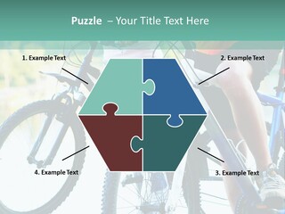 A Couple Of People Riding Bikes Next To Each Other PowerPoint Template