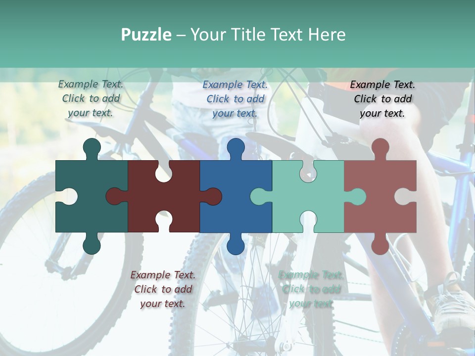 A Couple Of People Riding Bikes Next To Each Other PowerPoint Template