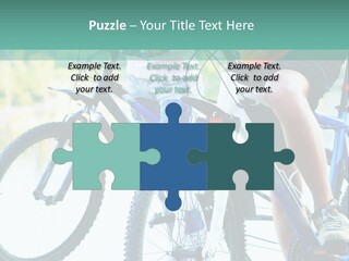 A Couple Of People Riding Bikes Next To Each Other PowerPoint Template