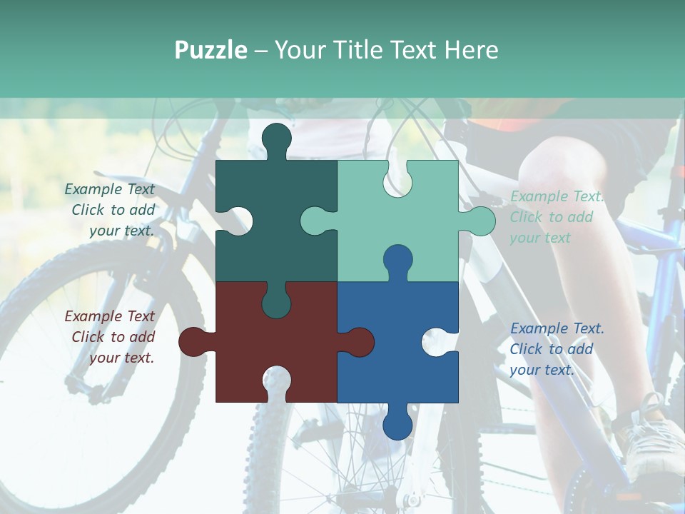 A Couple Of People Riding Bikes Next To Each Other PowerPoint Template