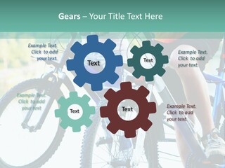 A Couple Of People Riding Bikes Next To Each Other PowerPoint Template