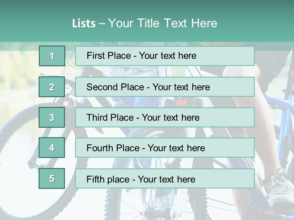 A Couple Of People Riding Bikes Next To Each Other PowerPoint Template