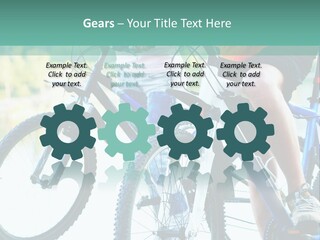 A Couple Of People Riding Bikes Next To Each Other PowerPoint Template