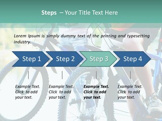 A Couple Of People Riding Bikes Next To Each Other PowerPoint Template
