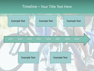 A Couple Of People Riding Bikes Next To Each Other PowerPoint Template