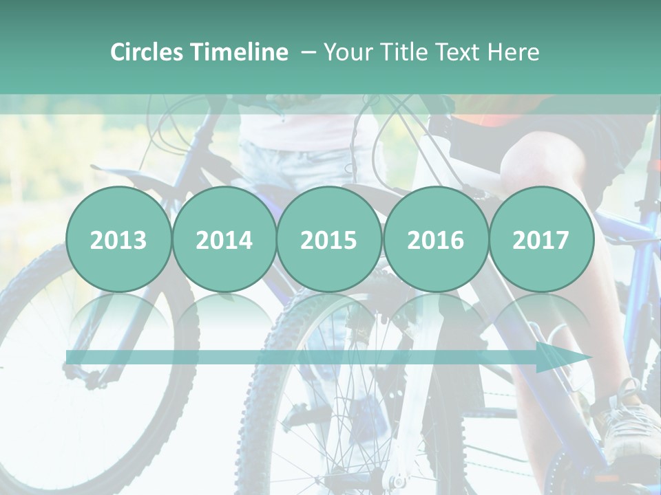 A Couple Of People Riding Bikes Next To Each Other PowerPoint Template