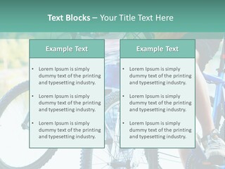 A Couple Of People Riding Bikes Next To Each Other PowerPoint Template