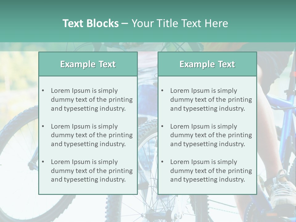 A Couple Of People Riding Bikes Next To Each Other PowerPoint Template