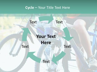 A Couple Of People Riding Bikes Next To Each Other PowerPoint Template