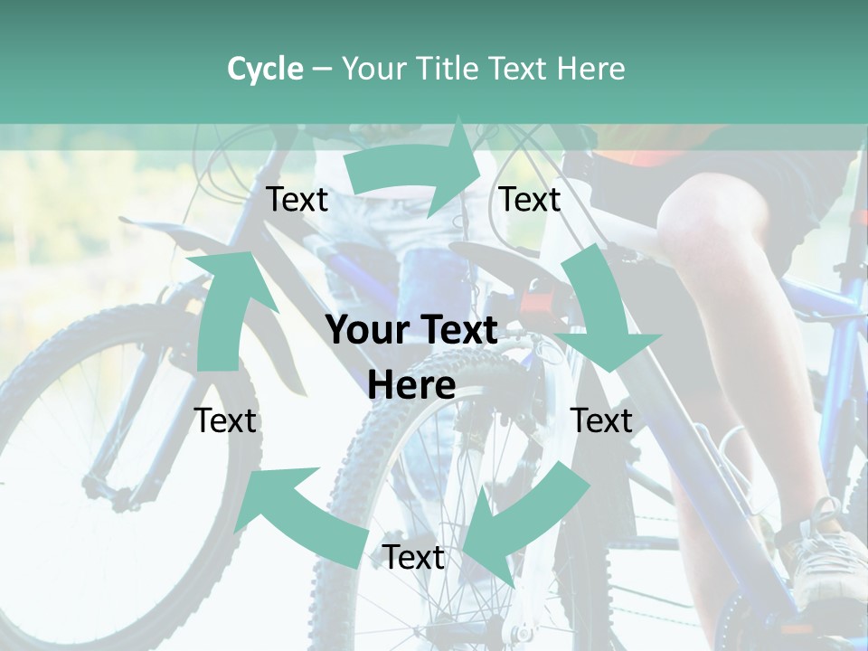 A Couple Of People Riding Bikes Next To Each Other PowerPoint Template