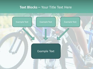 A Couple Of People Riding Bikes Next To Each Other PowerPoint Template