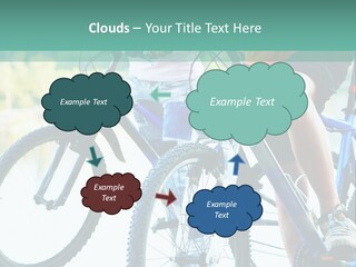 A Couple Of People Riding Bikes Next To Each Other PowerPoint Template