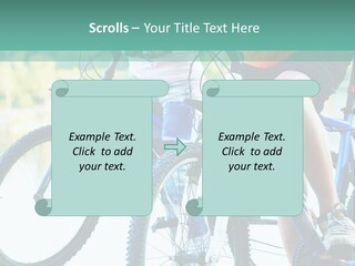 A Couple Of People Riding Bikes Next To Each Other PowerPoint Template
