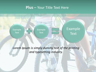 A Couple Of People Riding Bikes Next To Each Other PowerPoint Template