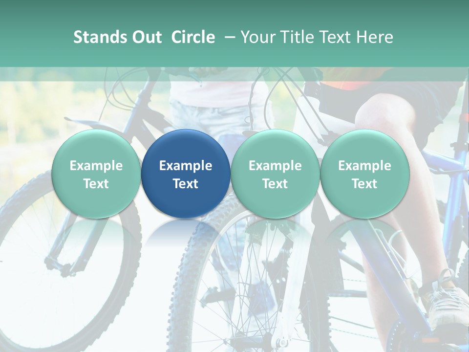 A Couple Of People Riding Bikes Next To Each Other PowerPoint Template