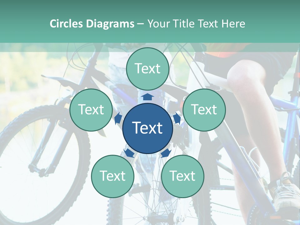 A Couple Of People Riding Bikes Next To Each Other PowerPoint Template