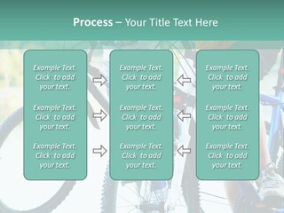 A Couple Of People Riding Bikes Next To Each Other PowerPoint Template
