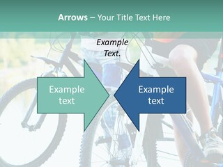 A Couple Of People Riding Bikes Next To Each Other PowerPoint Template