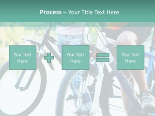 A Couple Of People Riding Bikes Next To Each Other PowerPoint Template