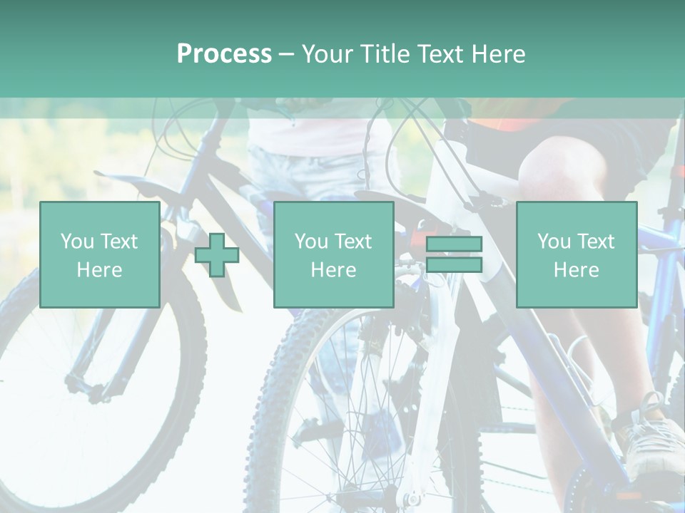 A Couple Of People Riding Bikes Next To Each Other PowerPoint Template