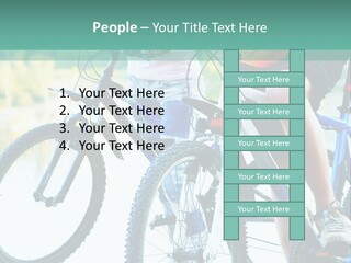 A Couple Of People Riding Bikes Next To Each Other PowerPoint Template