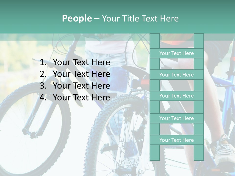 A Couple Of People Riding Bikes Next To Each Other PowerPoint Template