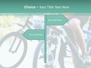 A Couple Of People Riding Bikes Next To Each Other PowerPoint Template