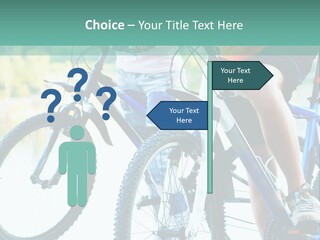 A Couple Of People Riding Bikes Next To Each Other PowerPoint Template