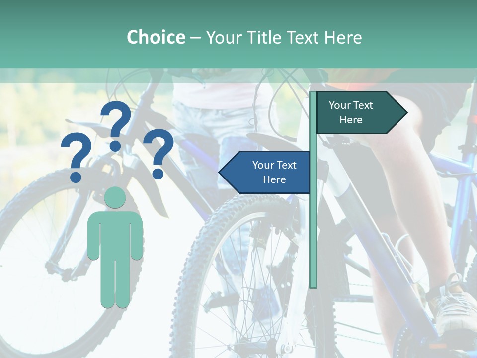 A Couple Of People Riding Bikes Next To Each Other PowerPoint Template