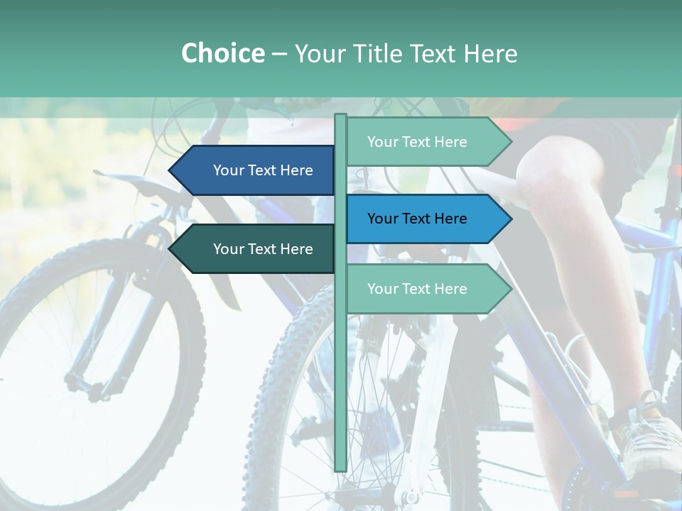 A Couple Of People Riding Bikes Next To Each Other PowerPoint Template