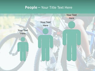 A Couple Of People Riding Bikes Next To Each Other PowerPoint Template