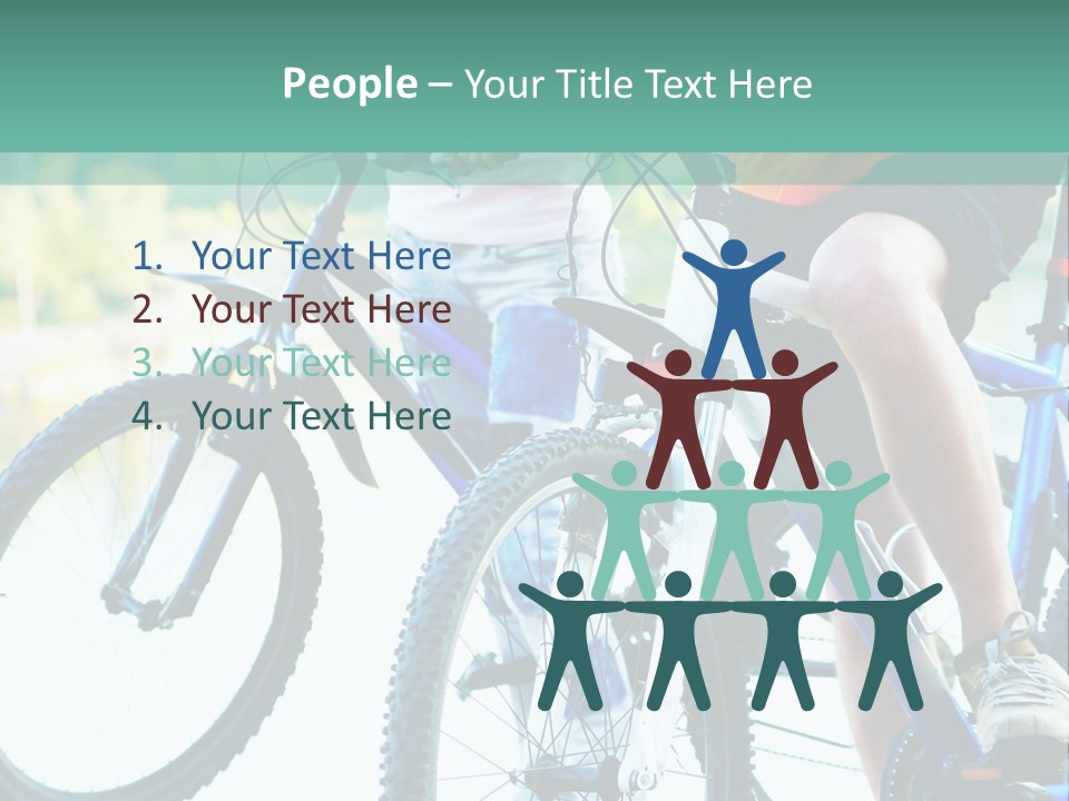 A Couple Of People Riding Bikes Next To Each Other PowerPoint Template