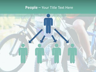 A Couple Of People Riding Bikes Next To Each Other PowerPoint Template