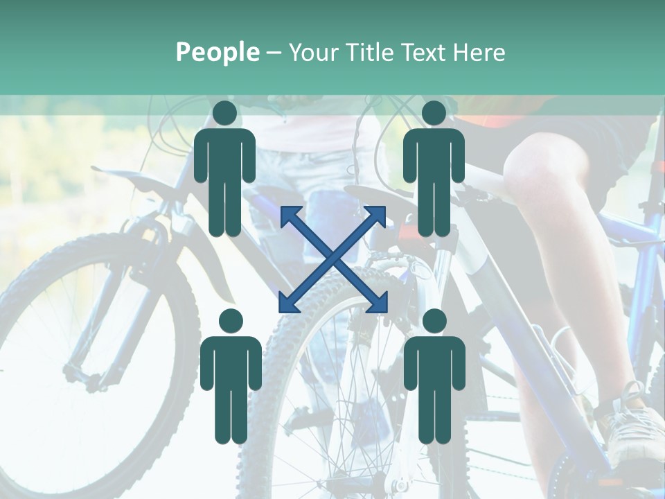 A Couple Of People Riding Bikes Next To Each Other PowerPoint Template