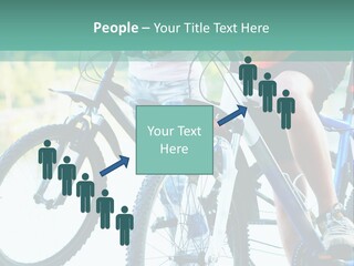 A Couple Of People Riding Bikes Next To Each Other PowerPoint Template