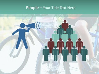 A Couple Of People Riding Bikes Next To Each Other PowerPoint Template