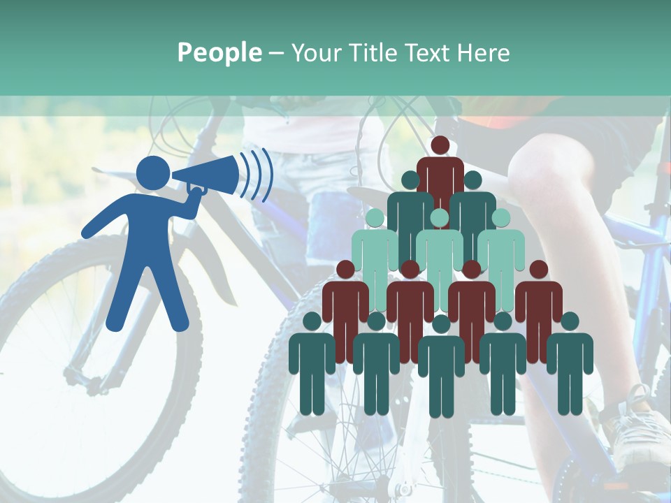 A Couple Of People Riding Bikes Next To Each Other PowerPoint Template