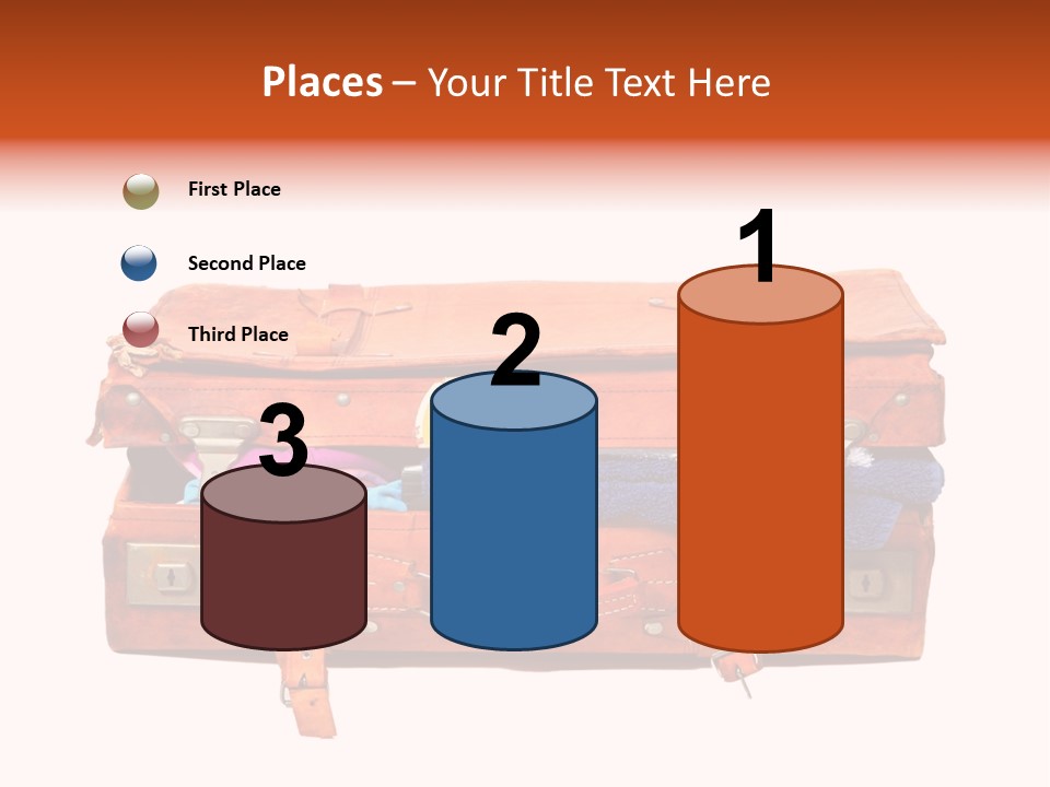 A Piece Of Luggage With A Towel And Other Items In It PowerPoint Template