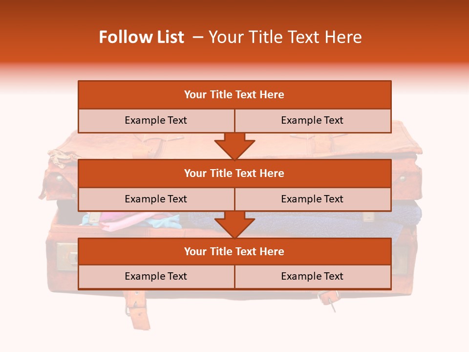 A Piece Of Luggage With A Towel And Other Items In It PowerPoint Template