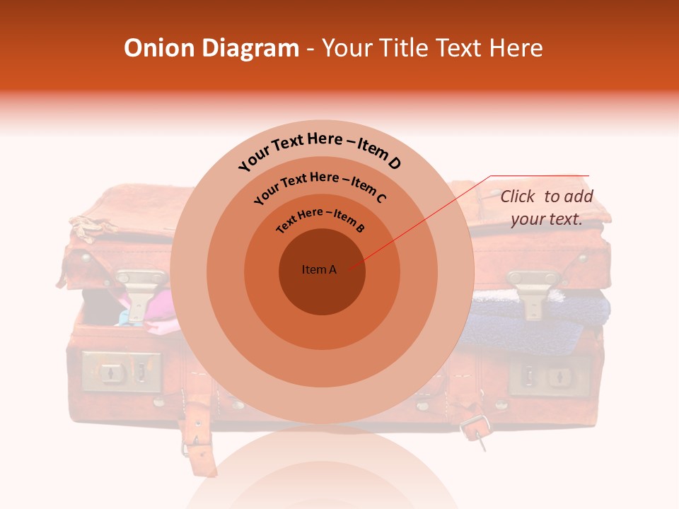 A Piece Of Luggage With A Towel And Other Items In It PowerPoint Template