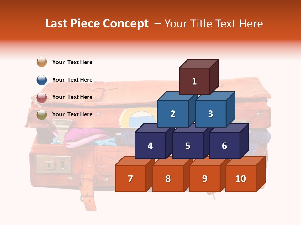 A Piece Of Luggage With A Towel And Other Items In It PowerPoint Template