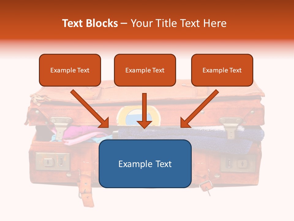 A Piece Of Luggage With A Towel And Other Items In It PowerPoint Template