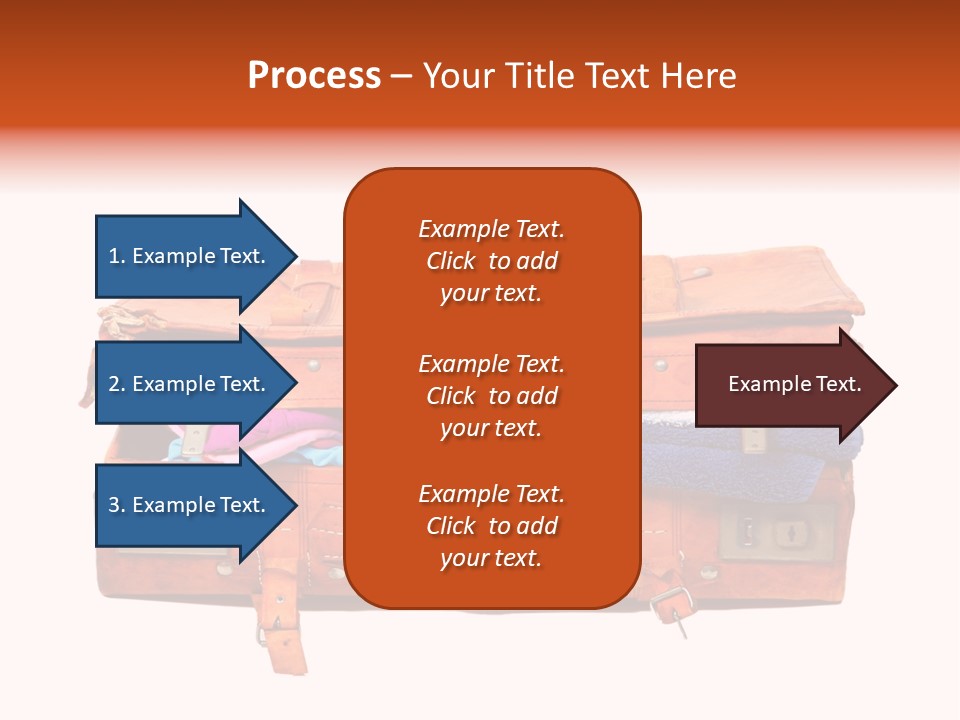 A Piece Of Luggage With A Towel And Other Items In It PowerPoint Template