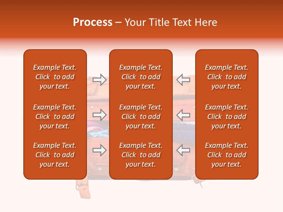 A Piece Of Luggage With A Towel And Other Items In It PowerPoint Template