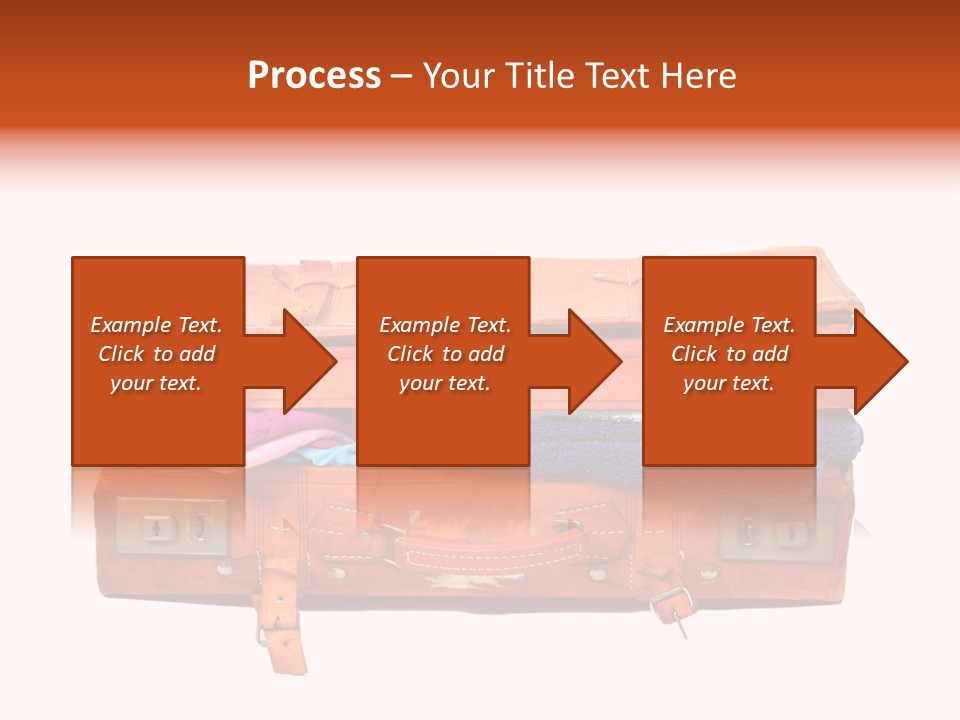 A Piece Of Luggage With A Towel And Other Items In It PowerPoint Template